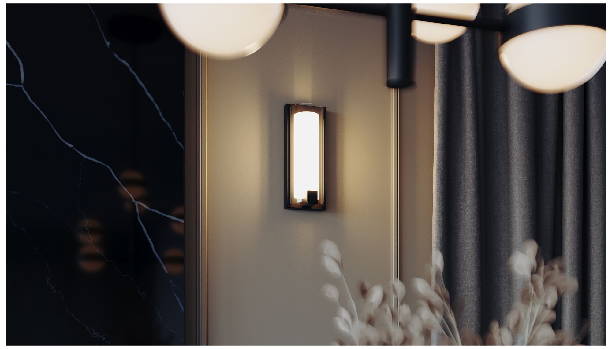 Image 3 Mesa 12" High Black LED Sconce more views