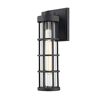 Mesa 15" High Textured Black Outdoor Wall Light