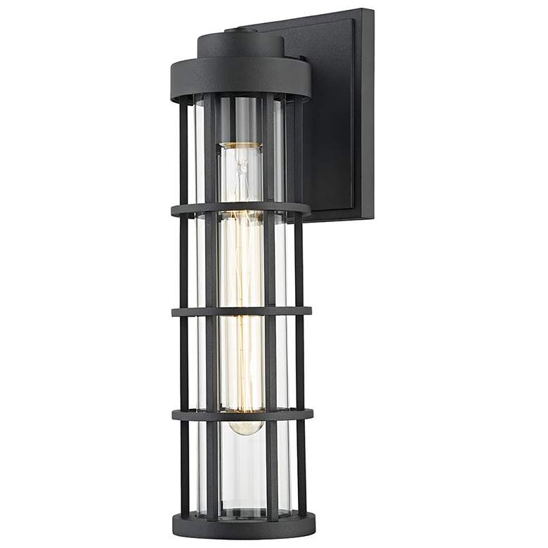 Image 1 Mesa 15 inch High Textured Black Outdoor Wall Light
