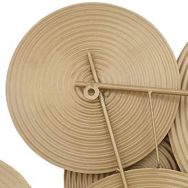 Image4 of Mesa 32 1/4 Wide Gold Cream-Washed Disk Wall Art more views