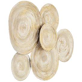 Image5 of Mesa 32 1/4 Wide Gold Cream-Washed Disk Wall Art more views