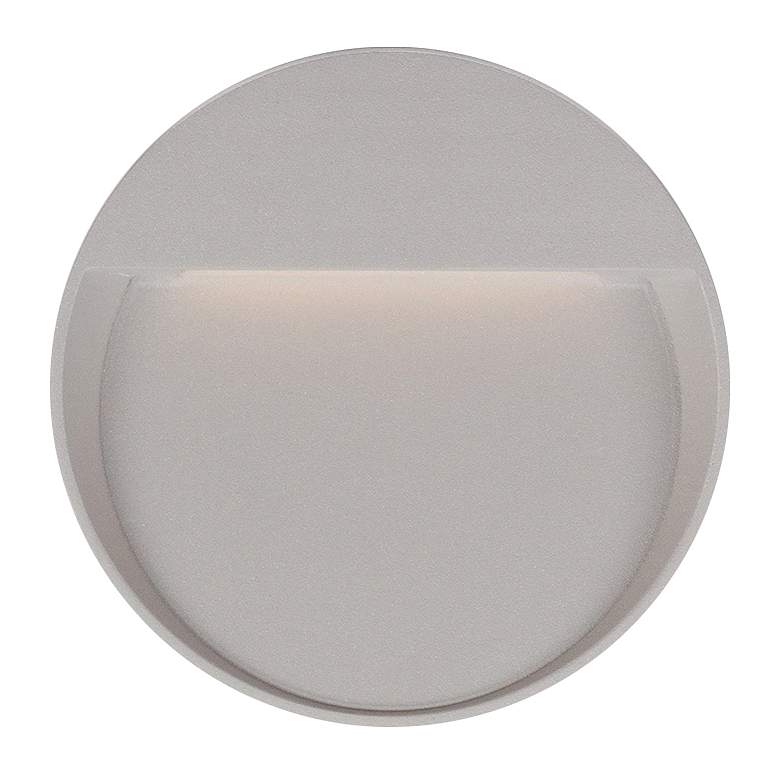Image 1 Mesa 5 3/4 inch Round Gray LED Outdoor Step Light