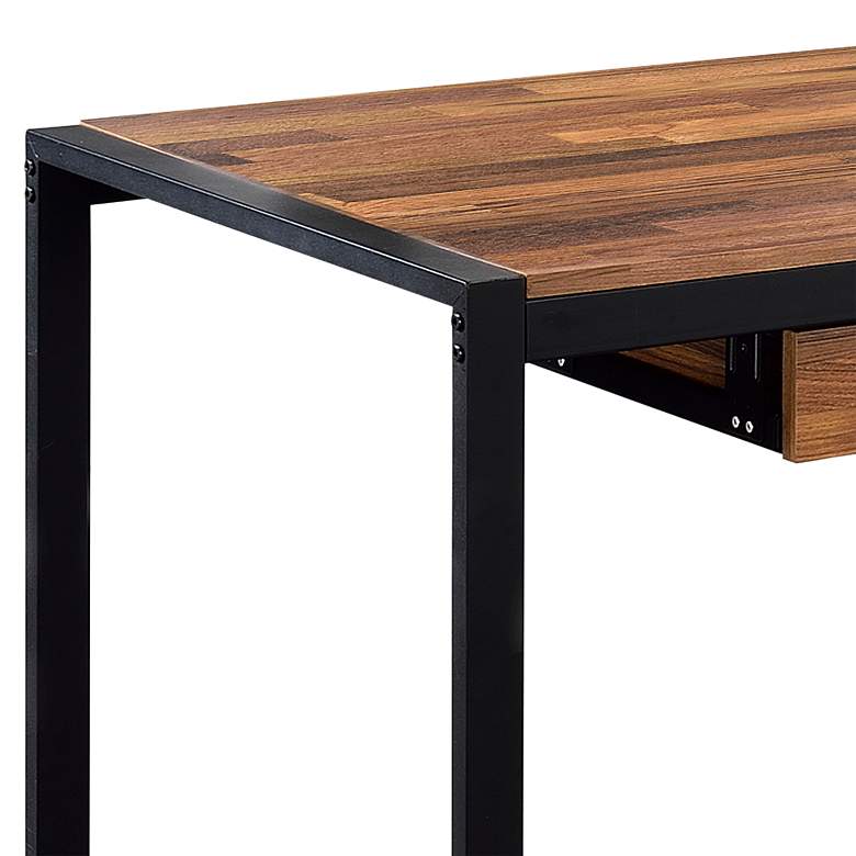 Image 3 Mesa 50 1/4" Wide Walnut Sand Black Writing Desk with USB more views