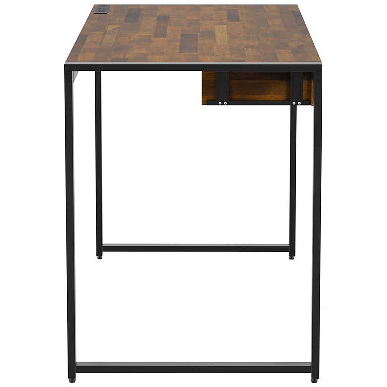 Image 7 Mesa 50 1/4" Wide Walnut Sand Black Writing Desk with USB more views