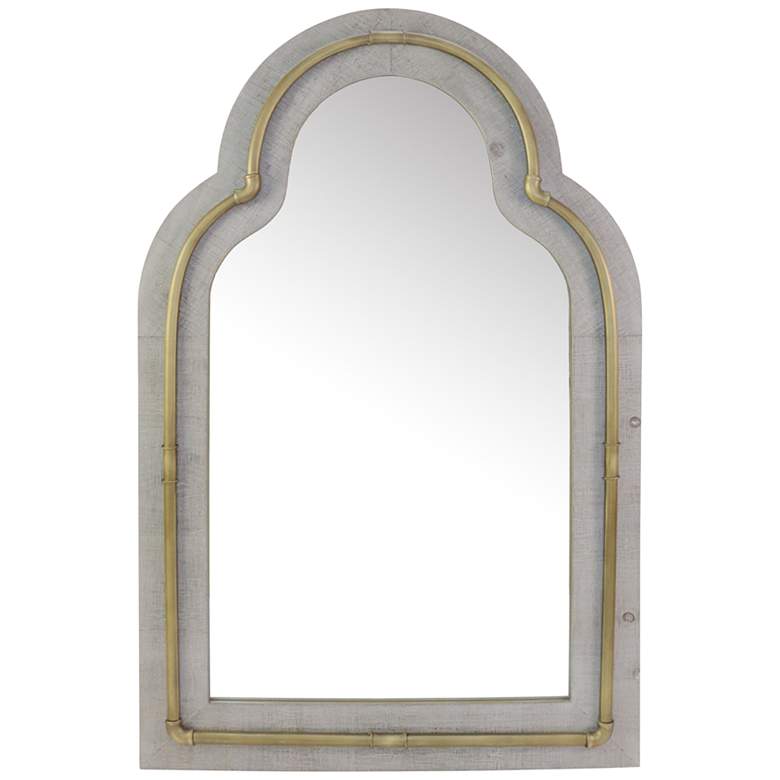 Image 1 Mesa Light Brown 26 1/2 inch x 41 1/4 inch Arch Top Wall Mirror