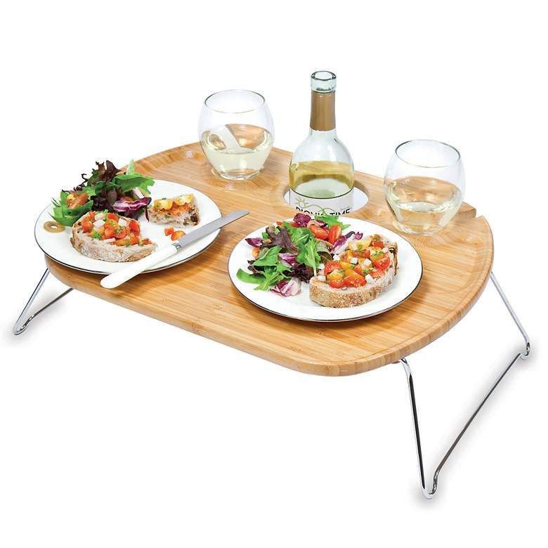 Image 1 Mesamio Natural Wood Wine Serving Table