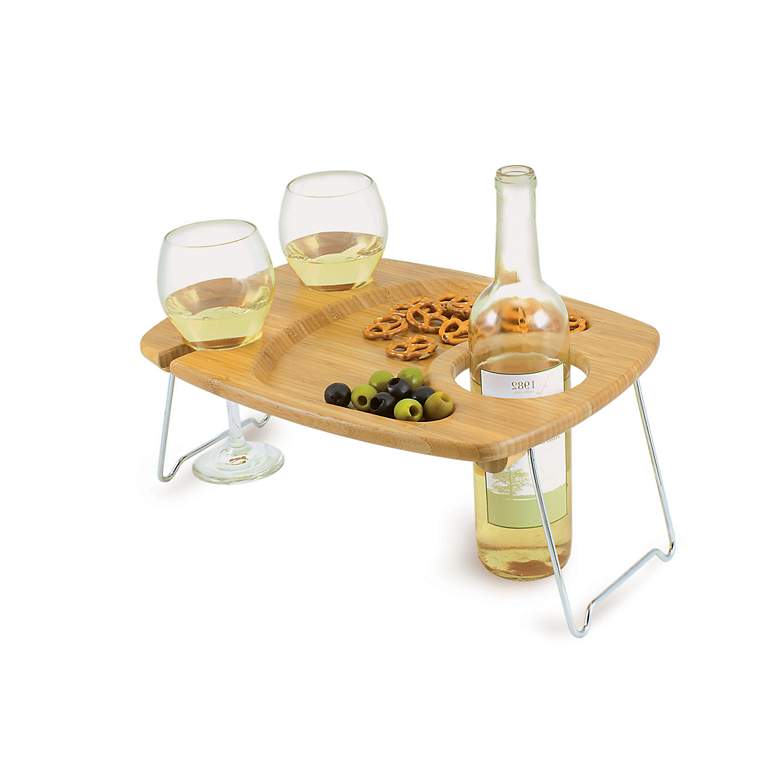 Image 1 Mesavino Natural Wood Wine Serving Table