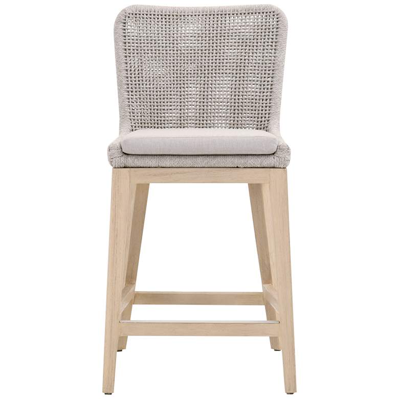 Image 5 Mesh 26 1/2" Taupe White Rope Weave Outdoor Counter Stool more views