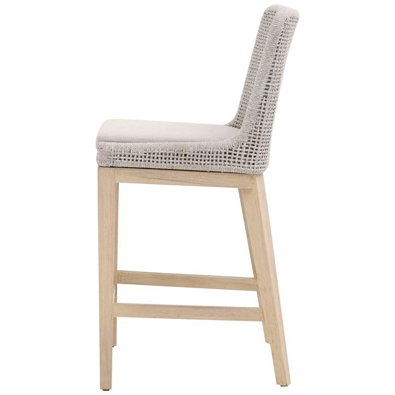 Image 6 Mesh 26 1/2" Taupe White Rope Weave Outdoor Counter Stool more views