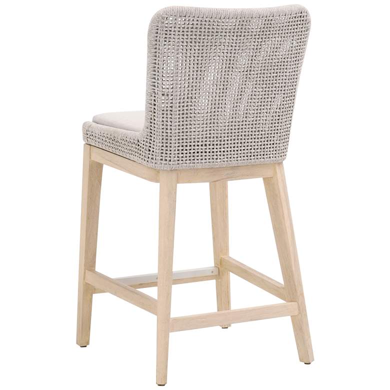 Image 7 Mesh 26 1/2" Taupe White Rope Weave Outdoor Counter Stool more views