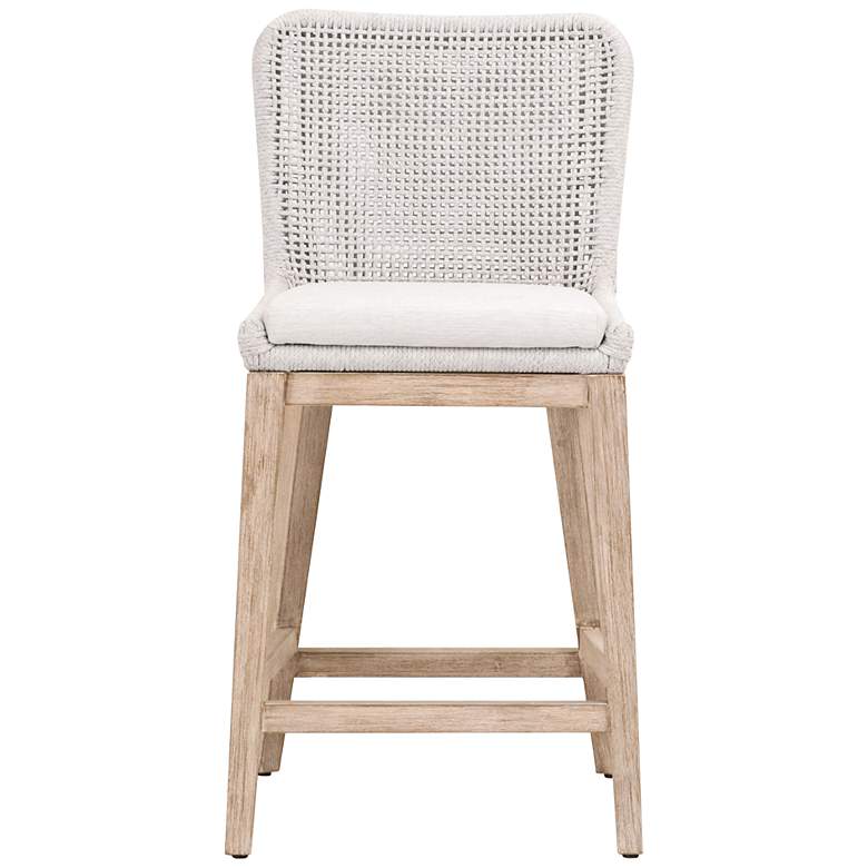 Image 1 Mesh 26" White Rope and Natural Gray Mahogany Counter Stool