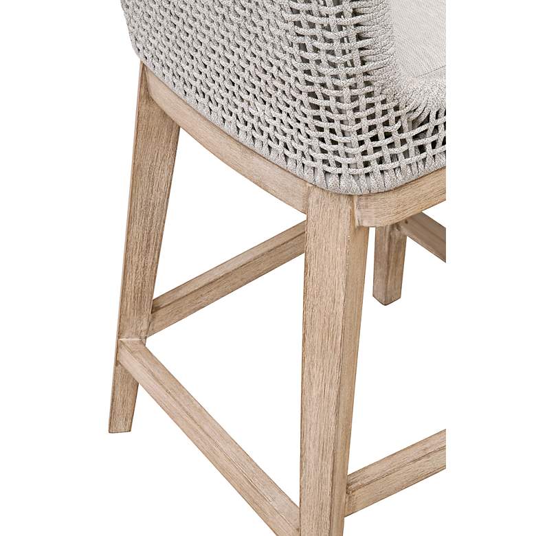 Image 4 Mesh 26" White Rope and Natural Gray Mahogany Counter Stool more views