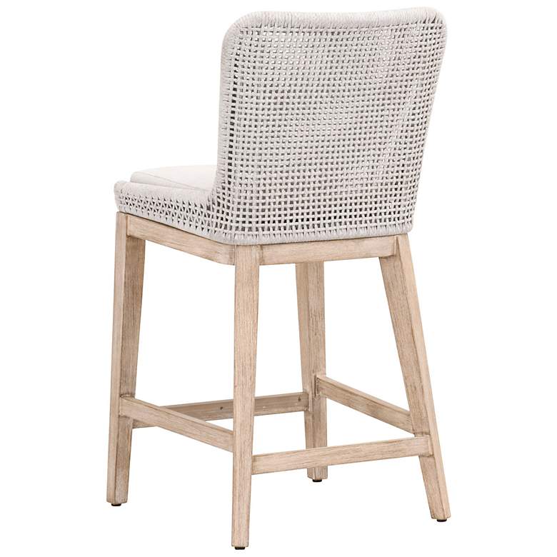 Image 7 Mesh 26" White Rope and Natural Gray Mahogany Counter Stool more views