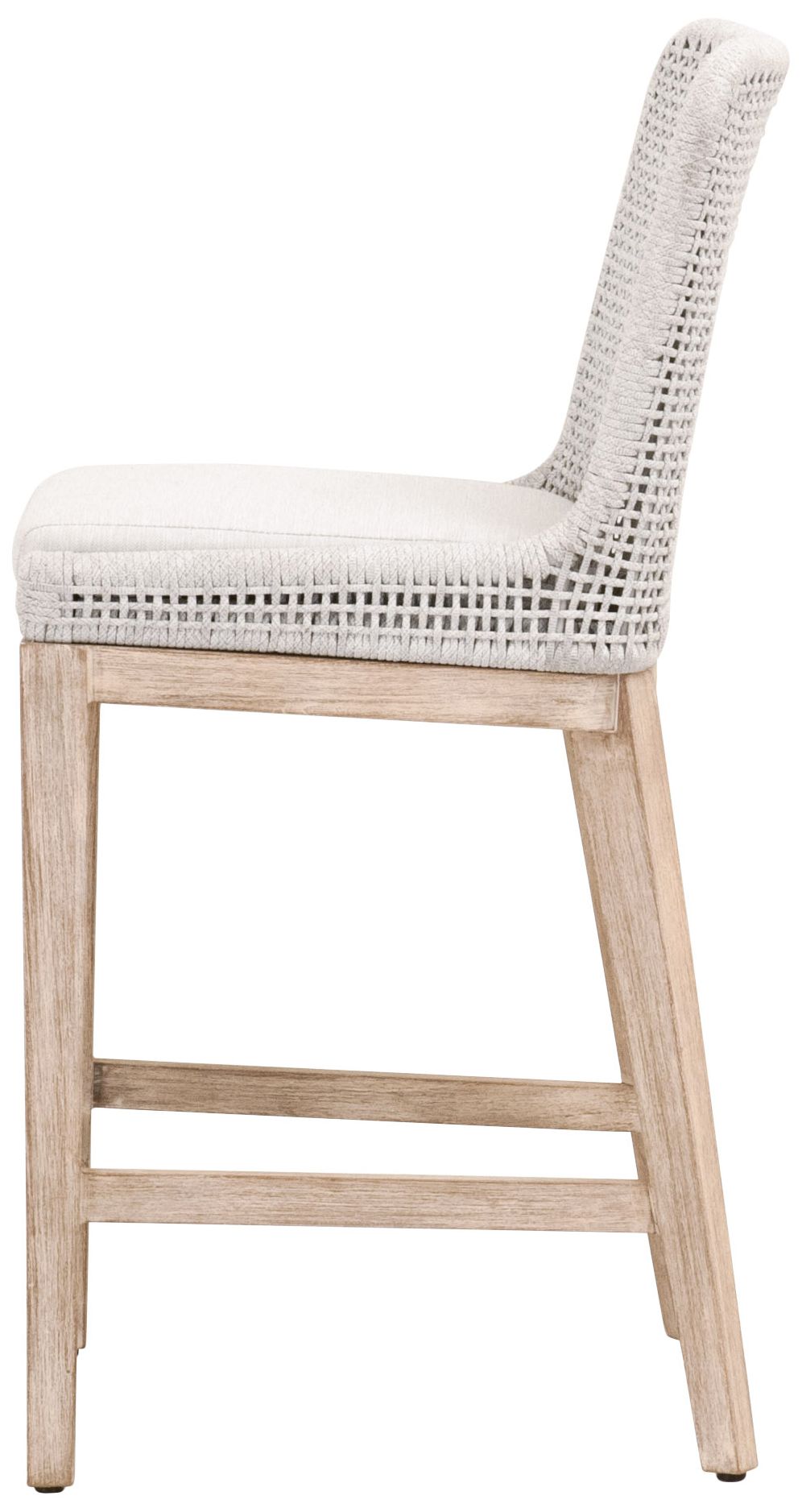 Mesh 26" White Rope and Natural Gray Mahogany Counter Stool