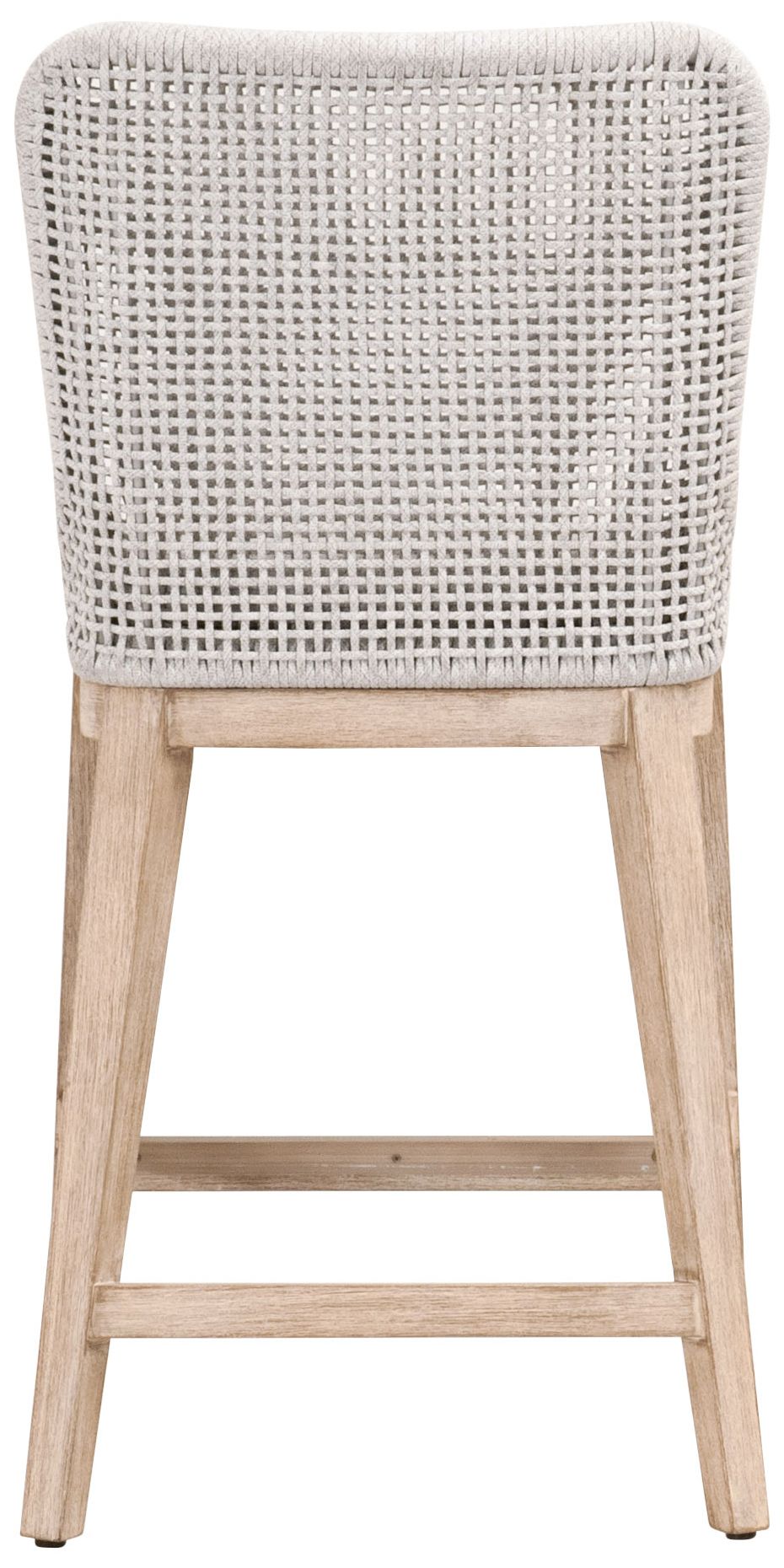 Mesh 26" White Rope and Natural Gray Mahogany Counter Stool