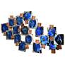 4_Mesh 51" Wide Hand-Painted Etched Metal Abstract Wall Art more views