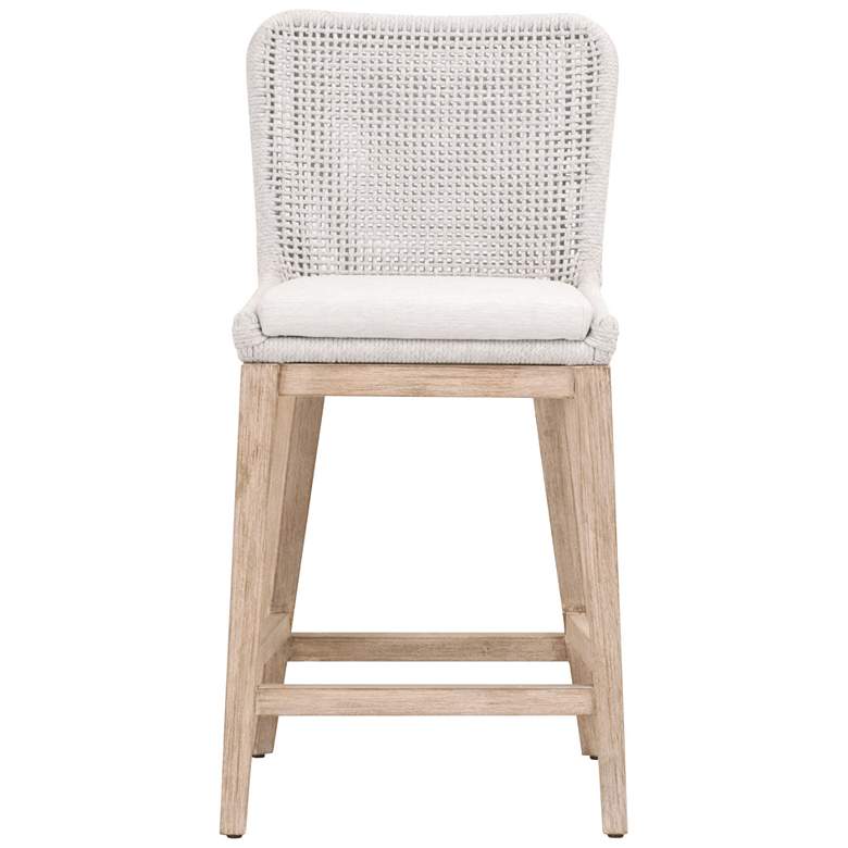 Image 1 Mesh Counter Stool, White Speckle Flat Rope, Performance White Speckle