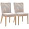 Mesh Taupe White Rope Weave Outdoor Dining Chairs Set of 2