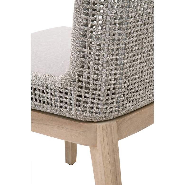 Image 2 Mesh Taupe White Rope Weave Outdoor Dining Chairs Set of 2 more views