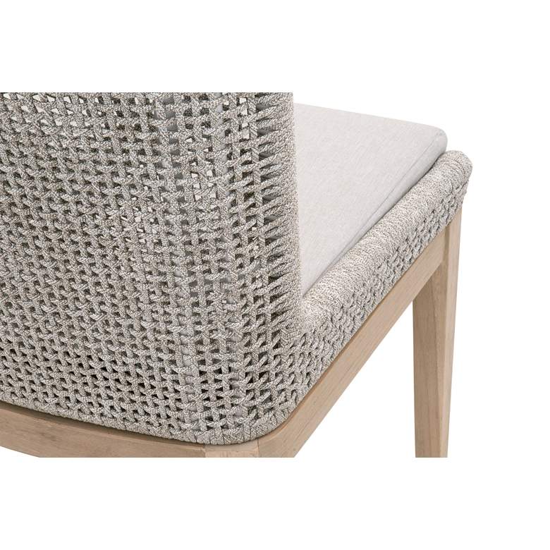 Image 3 Mesh Taupe White Rope Weave Outdoor Dining Chairs Set of 2 more views