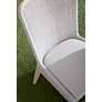 Mesh Taupe White Rope Weave Outdoor Dining Chairs Set of 2