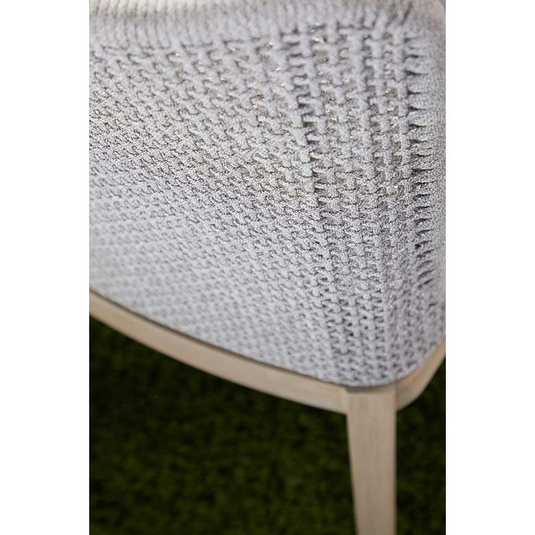 Image 5 Mesh Taupe White Rope Weave Outdoor Dining Chairs Set of 2 more views