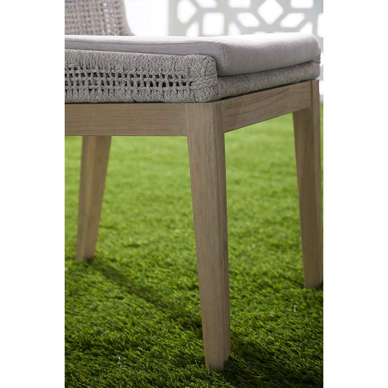 Image 6 Mesh Taupe White Rope Weave Outdoor Dining Chairs Set of 2 more views