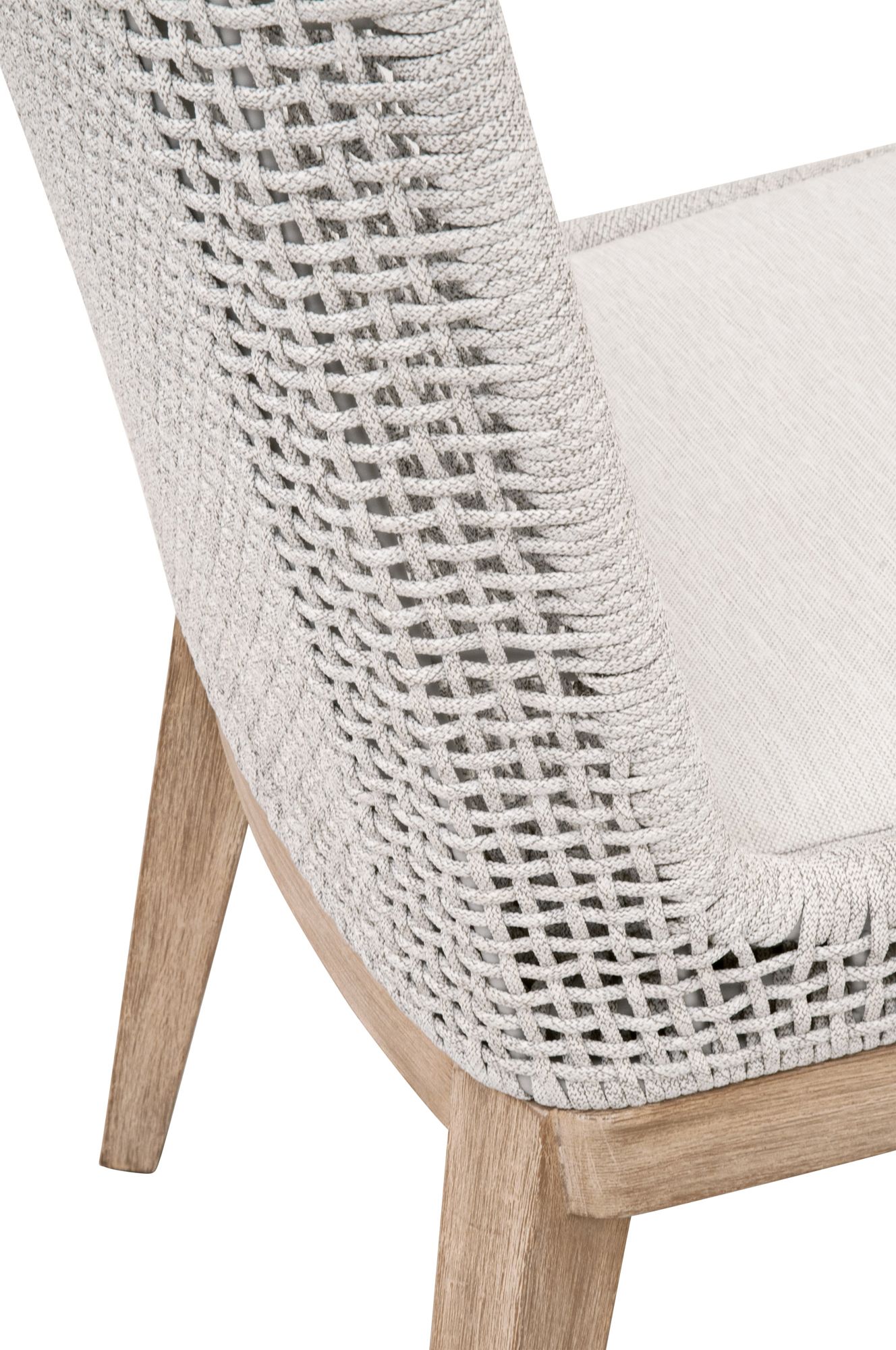 Image 3 Mesh White Speckle Rope and Natural Gray Wood Dining Chair Set of 2 more views