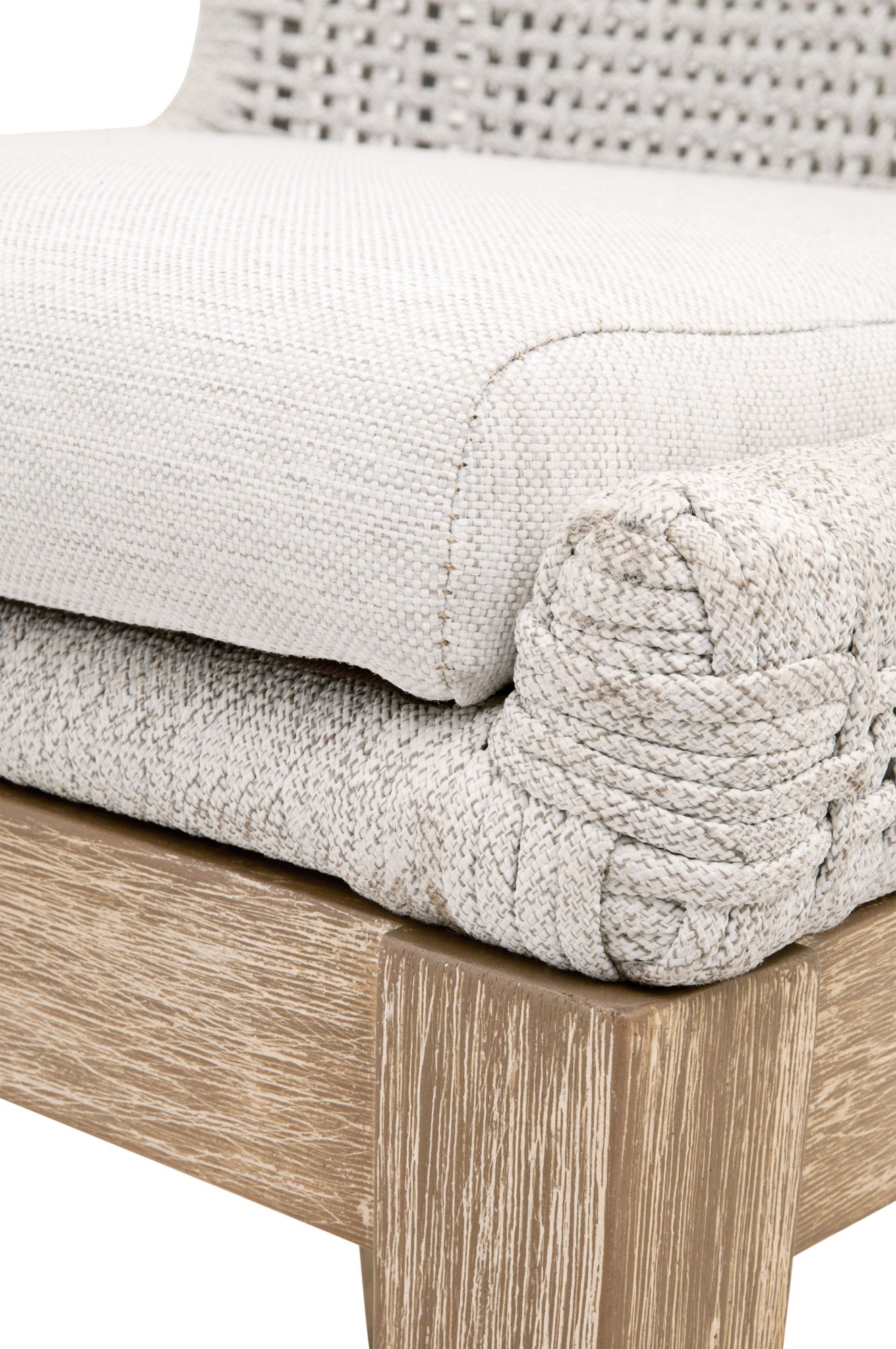 Image 4 Mesh White Speckle Rope and Natural Gray Wood Dining Chair Set of 2 more views