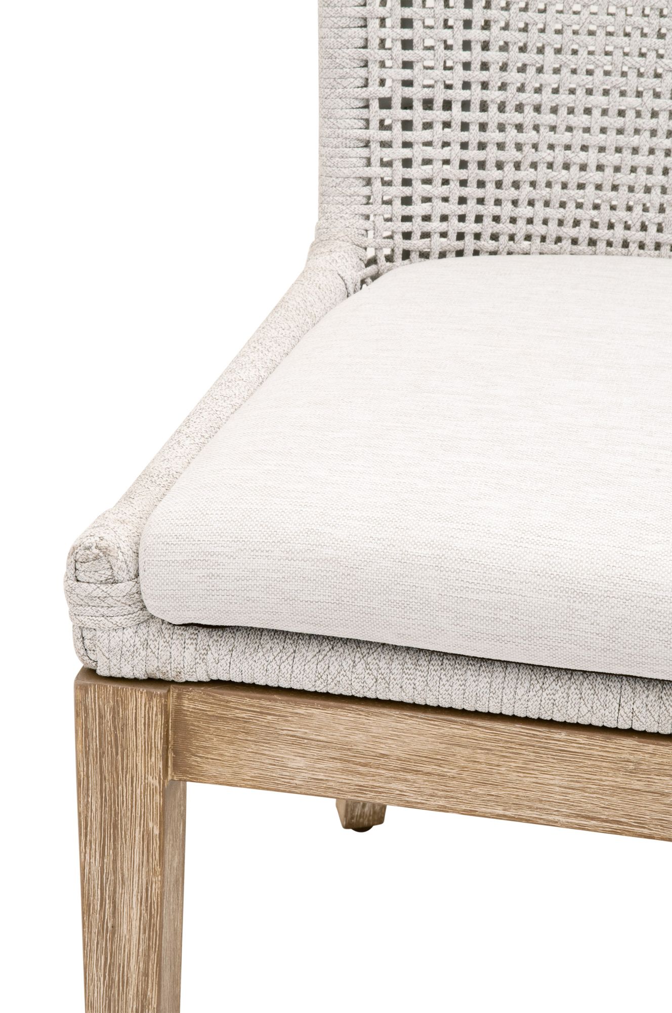 Image 5 Mesh White Speckle Rope and Natural Gray Wood Dining Chair Set of 2 more views