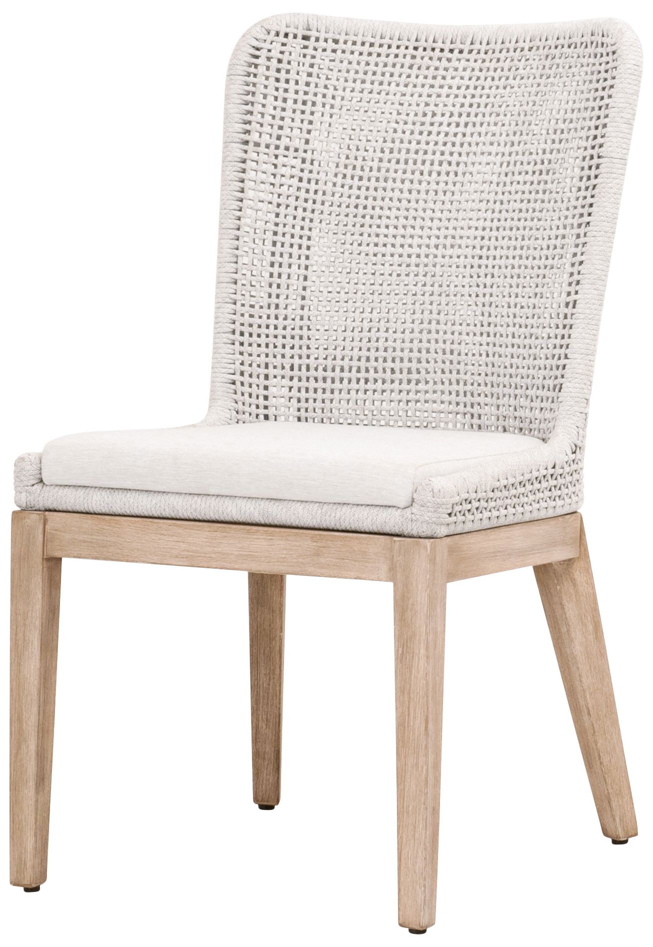 Image 6 Mesh White Speckle Rope and Natural Gray Wood Dining Chair Set of 2 more views