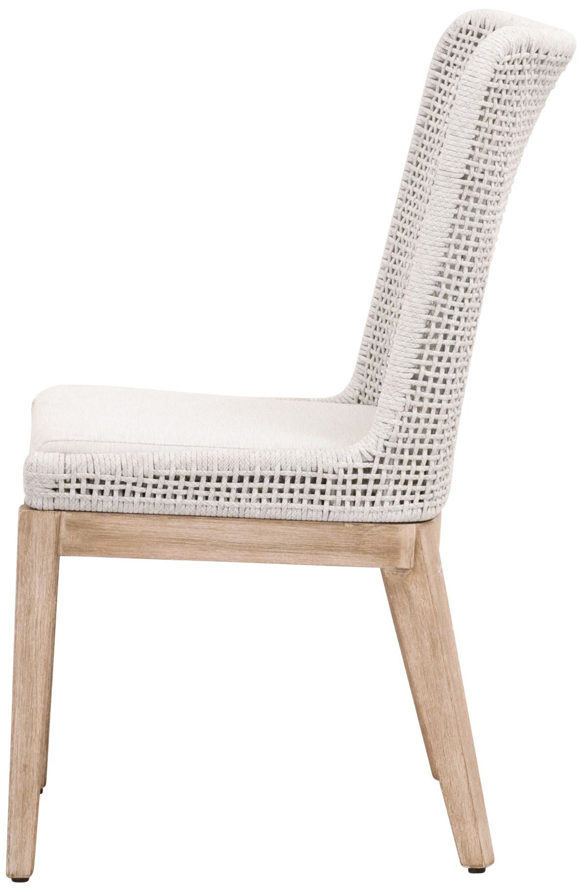 Image 7 Mesh White Speckle Rope and Natural Gray Wood Dining Chair Set of 2 more views