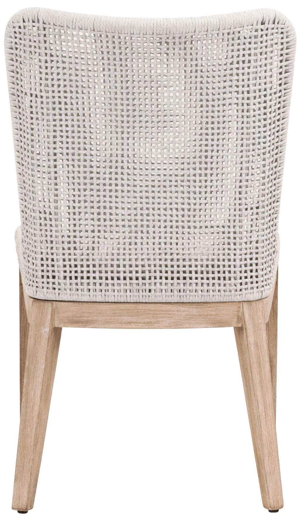Mesh White Speckle Rope and Natural Gray Wood Dining Chair Set of 2