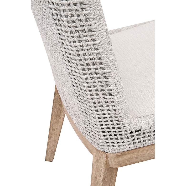 Image 3 Mesh White Speckle Rope and Natural Gray Wood Dining Chair more views