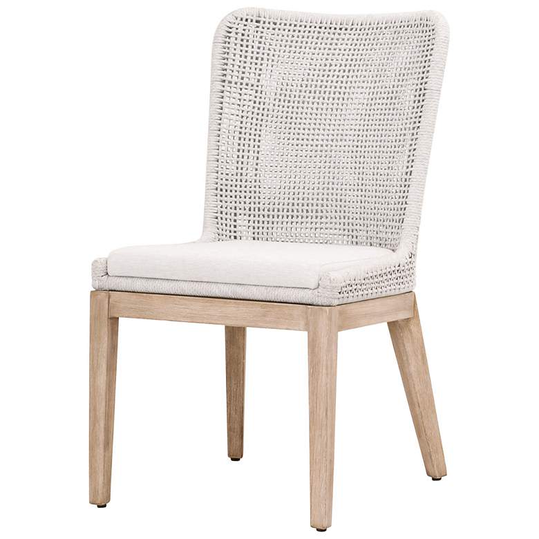 Image 6 Mesh White Speckle Rope and Natural Gray Wood Dining Chair more views