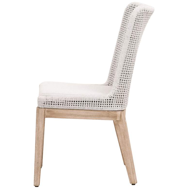 Image 7 Mesh White Speckle Rope and Natural Gray Wood Dining Chair more views