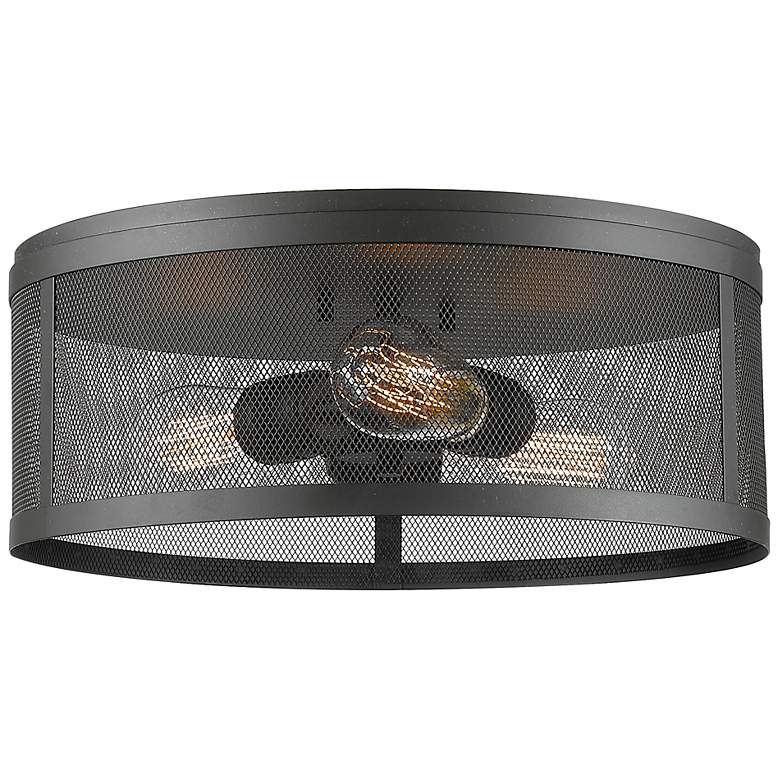 Image 1 Meshsmith by Z-Lite Bronze 3 Light Flush Mount