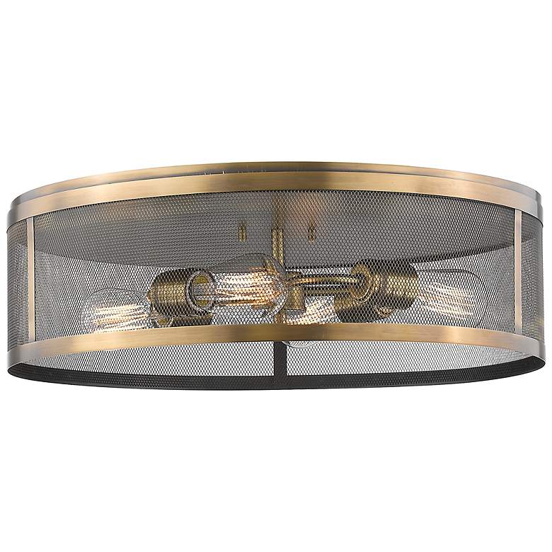 Image 1 Meshsmith by Z-Lite Natural Brass 21.125 inch 4 Light Flush Mount