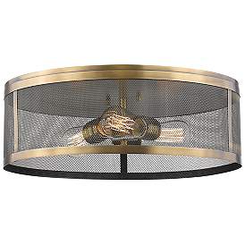 Image1 of Meshsmith by Z-Lite Natural Brass 3 Light Flush Mount