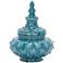 Mesmira 15" High Glossy Turquoise Ceramic Lidded Jar