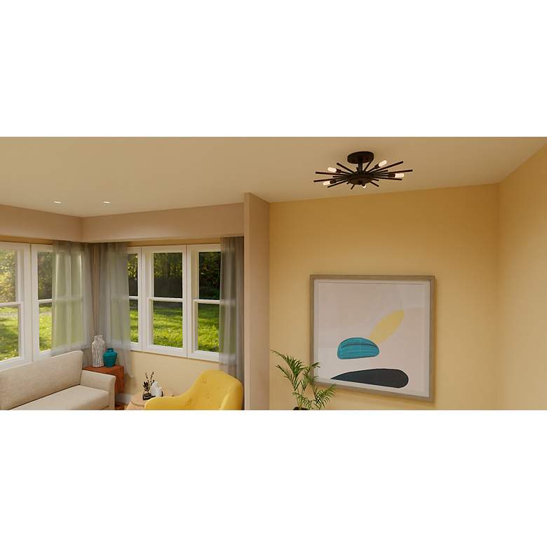 Image 5 Mesquite 5-Light Matte Black Semi-Flush Mount more views