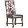 Mesquite Brown and White Faux Leather and Cowhide Ranch Side Chair