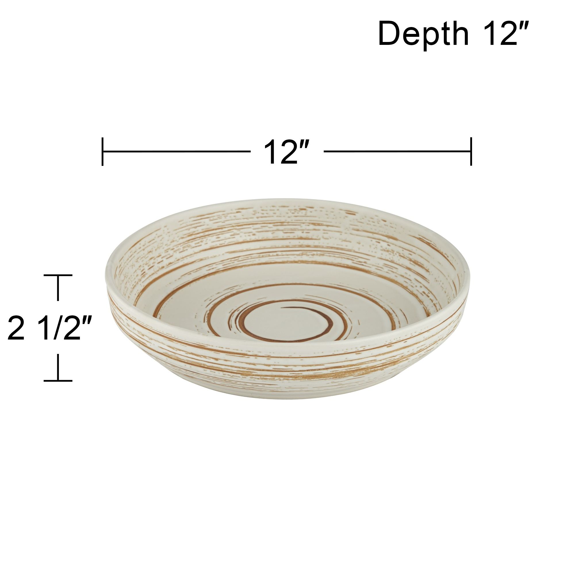 Messier Stoneware Decorative Bowl Cream Swirl