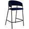 Messina 26" Blue Faux Leather Counter Stool