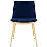 Messina Blue Velvet and Gold Metal Dining Chairs Set of 2