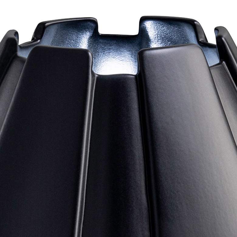 Image 2 Meta 7" High Carbon Matte Black Ceramic Portable Accent Table Lamp more views