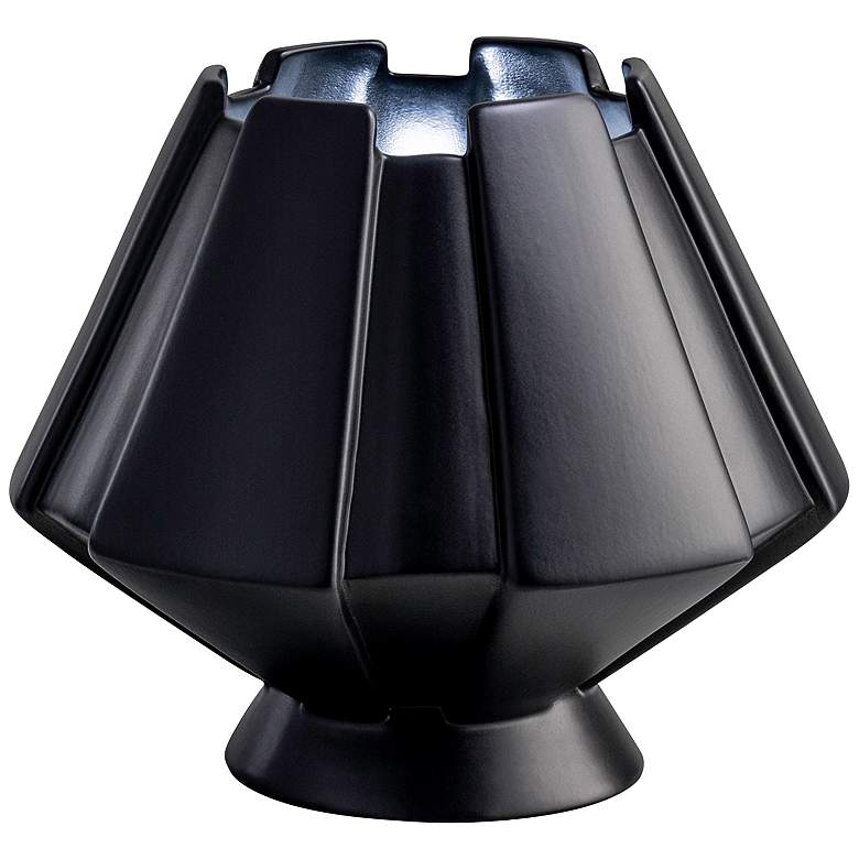 Image 1 Meta 7 inch High Carbon Matte Black Ceramic Portable LED Accent Table Lamp