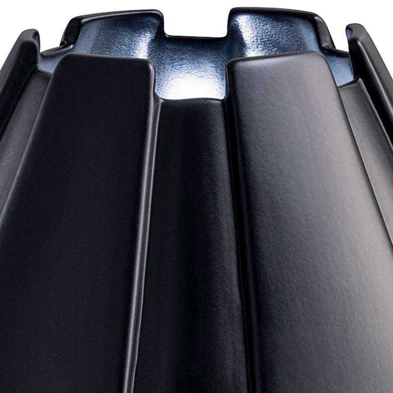 Image 2 Meta 7" High Carbon Matte Black Ceramic Portable LED Accent Table Lamp more views