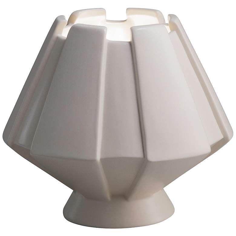 Image 1 Meta 7 inch High Gloss White Ceramic Portable Accent Table Lamp