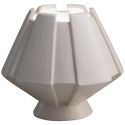 Meta 7&quot; High Gloss White Ceramic Portable LED Accent Table Lamp
